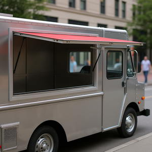 Fenêtre de service en alliage d'aluminium 72x48 pouces, inclinable à 85 degrés, pour camions de restauration, avec crochet de traction, auvent non inclus - Product Image 2