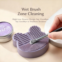 Boîte de nettoyage pour pinceaux à maquillage, pratique et portable pour les femmes.