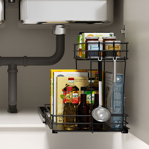 Tiroir d'armoire coulissant de bonne qualité sous l'évier organisateur organisateur en métal pour armoire organisateur d'armoire étagère d'angle - Product Image 3