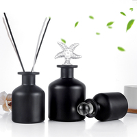 Flacon de diffuseur en verre pour parfum, produit rond, classique, noir mat, blanc, avec Logo personnalisé, 150ml, usine