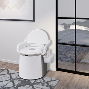 Baño Portátil Moderno: Diseño Elegante en Gris y Blanco para Uso en Exteriores - Product Image 5
