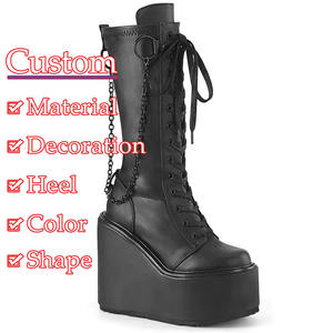 Demon Series Nuevas <span class=keywords><strong>botas</strong></span> de cabeza redonda de suela gruesa de Halloween europeas y americanas para mujeres - Product Image 2