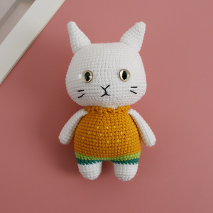 Giocattolo di Peluche <span class=keywords><strong>Gatto</strong></span> Creativo Fatto a Mano all'Uncinetto, <span class=keywords><strong>Gatto</strong></span> Alieno dal Pianeta Meow, Amigurumi a Tema per Regalo agli Amanti dei Gatti, <span class=keywords><strong>Anime</strong></span> - Product Image 6