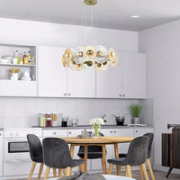 Lustre LED de luxe SPARKLE, style postmoderne, en fer bronze et verre, alimenté par batterie, couleur personnalisable, pour salon, chambre, restaurant, villa