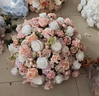 Décoration de table de mariage, boule de fleurs artificielles en soie blanche faite à la main et ornements pour accessoires de photographie de mariage, décoration de la maison