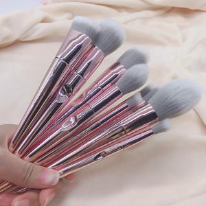 Juego de 10 brochas de maquillaje facial de pelo sintético húmedo y salvaje con diseño láser - Product Image 6