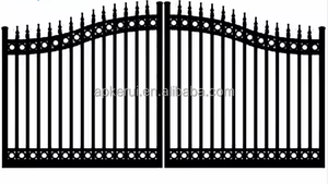 Стильные ворота на заказ, новый дизайн, большие кованые ворота, популярный дизайн, декоративные стальные или алюминиевые ограждения и ворота - Product Image 2