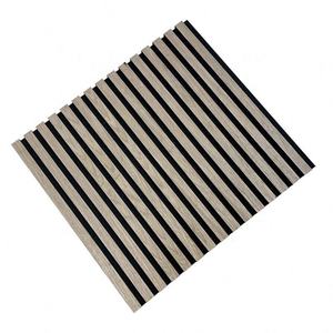 Panneau acoustique en bois à lattes avec placage moderne personnalisé, feutre pour animaux de compagnie, noir, avec absorption acoustique hautement efficace, design écologique - Product Image 6