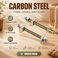 Vis et boulons de connexion pour lit en métal, connecteurs de meubles 4-en-1, attaches d'angle robustes pour lit avec trous de 8 mm