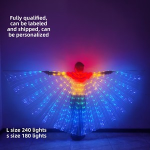 <span class=keywords><strong>Ali</strong></span> di Farfalla LED Luminose Elfiche, Mantello Grande in Poliestere a 360 Gradi, Multicolore Fluorescente, per Spettacoli di Danza e Costume di Halloween - Product Image 2