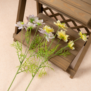 Fleurs artificielles de nigelle à 5 têtes en soie HZC-711, standardisées pour salon, table à manger, arrangements de photographie de mariage - Product Image 2