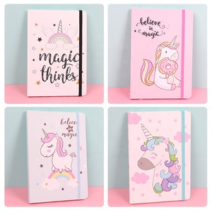 A7 A6 A5 <span class=keywords><strong>Notebook</strong></span> Hardcover kartun Unicorn buku catatan harian lucu gadis sekolah kustom 4 gaya - Product Image 6