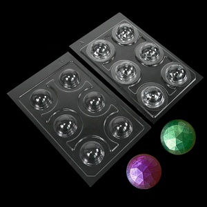XJH 8 pièces 3D en forme de boule dur cuisson pâtisserie gâteau décoration moules <span class=keywords><strong>cercle</strong></span> formes plastique chocolat moule - Product Image 1