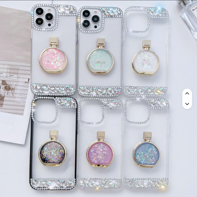 For iPhone 17 Pro Max Phone Case Liquid Sand Perfume Bottle Stand Protective Cover Compatible for iPhone 16 15 14 13 Phone Case