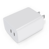 Charger Dinding Fast Charging 65W Dual USB-C PD 3.0 QC3.0 QC2.0 SCP Langsung dari Pabrik dengan Colokan EU untuk Laptop, Tablet, Smartphone, Kamera