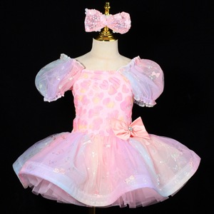 Ipopotamo bambini nuovo <span class=keywords><strong>Tutu</strong></span> di balletto per bambini bambini <span class=keywords><strong>Ballerina</strong></span> festa costumi da ballo rosa cuori blu abito <span class=keywords><strong>Tutu</strong></span> - Product Image 5
