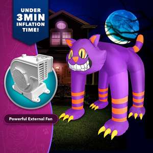 Arco Inflable Gigante de PVC/Nailon con Forma de Gato Negro con Cabeza Animada para Decoración de Halloween al Aire Libre - Product Image 4