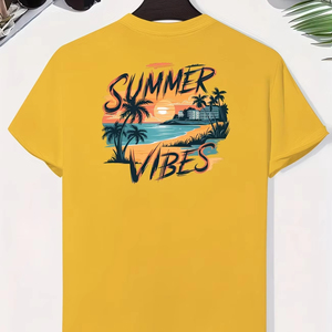 T-shirts à motifs pour hommes, style été, vêtements polyvalents à manches courtes, personnalisables.F10 - Product Image 1