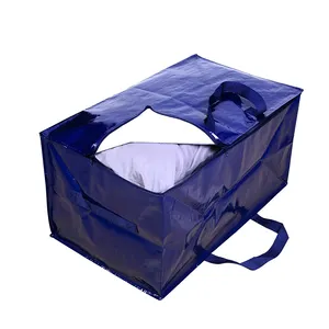 Heavy Duty Extra Large Strong Storage Tote PE Bag For Moving With Zippers And Reinforced Handles