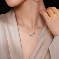 Collier en argent 925 éblouissant avec zircone ronde pour femmes, pendentif CZ brillant plaqué rhodium