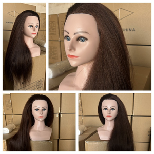 Tête de mannequin femme longue et droite pour la <span class=keywords><strong>coiffure</strong></span>, la coupe et le tressage, idéale pour les écoles de <span class=keywords><strong>coiffure</strong></span> et les salons de formation en coiffage. - Product Image 3