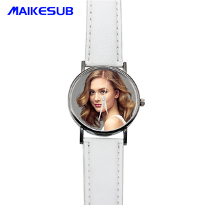Logotipo personalizado versión coreana reloj con banda de cuero DIY foto Color gelatina estudiante ocio sublimación <span class=keywords><strong>objetos</strong></span> decorativos - Product Image 3