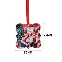 Ornements sphériques personnalisables en aluminium ovale/blanc double face pour sublimation, vente en gros usine