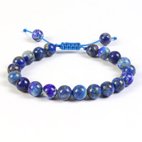 Bracelet ajustable en pierres semi-précieuses authentiques, quartz, agate, cristal, pour femme et homme, 8 mm
