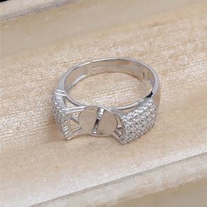 S925 Silver Wide <b>Ring</b> <b>Holder</b> JG5452 12-14 Pearl Accessory Base Concealer 6mm & 8mm <b>Ring</b> <b>Hand</b> Accessories Empty <b>Holder</b> - Product Image 4