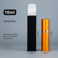 SUMEEAR Atomiseur de parfum à buse plate 10 ml, corps en verre, coque en aluminium, impression sérigraphique, flacon de voyage rechargeable, boîte incluse, logo personnalisé