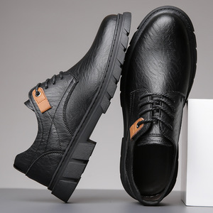 รองเท้าหนังผู้ชายทรงหัวมน ส้นเตี้ย กันลื่น เหมาะสำหรับใส่ทำงานหรือลำลอง พื้นยาง ผลิตที่เวินโจว เจ้อเจียง - Product Image 2