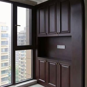 ประตูบานเลื่อนสำหรับห้องนอนตู้เสื้อผ้าสีไม้สไตล์มินิมอลแบบทันสมัยตู้เสื้อผ้าห้องนอนกำหนดขนาดได้เอง - Product Image 3