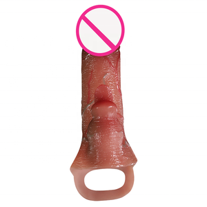 Conjuntos de consoladores de silicona portátiles para hombres, Juguetes sexuales para adultos con funda de pene agrandada y más gruesa hecha de Gel de sílice - Product Image 1