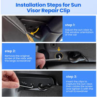 Kit Perbaikan Sun Visor Jeep Pengganti Aluminium untuk Wrangler JK 2018/Wrangler 2018-2024/Gladiator 2020-2024 Aksesoris Mobil