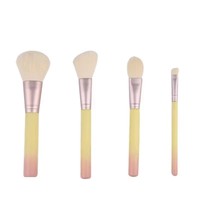 Pinceau professionnel en nylon synthétique et bois, 6 pièces, pour eye-liner, fond de teint, blush, avec logo personnalisé, pinceau éventail, correcteur visage, sans cruauté animale