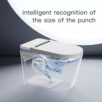 WC intelligent moderne à nettoyage automatique, cuvette de toilette électronique à ouverture et chasse d'eau automatiques par capteur