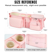 Nouveauté : Sac organisateur multifonctionnel pour poussette, en tissu matelassé, avec plusieurs porte-gobelets, pour ranger les essentiels de bébé