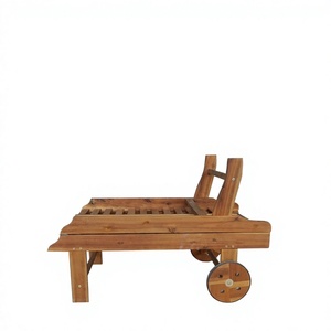 Tumbona Moderna de Madera de Teca para Exteriores, Silla Reclinable para Piscina, Muebles de Patio Estilo Costero, Diseño Duradero sin Brazos - Product Image 4