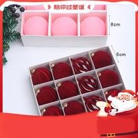 Ensemble de décorations pour sapin de Noël, boules en plastique floquées en velours, ornements suspendus pour la maison, les fêtes, les mariages