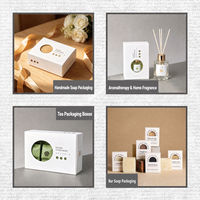 Boîte d'emballage personnalisée en papier kraft avec découpe, en carton blanc, pour savon, thé, aromathérapie, présentoir de magasin de détail