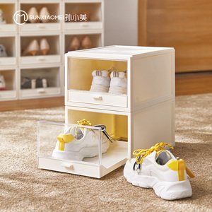 Shoes Organizer Case Easy Assembly Clear Plastic Stackable Home Shoes Sneakers Storage Box Storage Bin