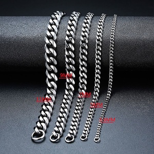 3-11mm No Nickel Jewelry Stainless Steel 14K 18k <b>Mens</b> Gold Curb Cuban Link Chain <b>Necklace</b> - Product Image 5