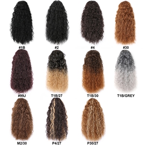ผมหางม้าแบบผูกเชือกยาวสำหรับผู้หญิงผมต่อหางม้าสังเคราะห์สีดำสีบลอนด์สีแดง