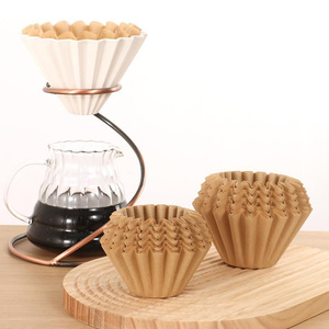 Papel de Filtro de Café Comercial para Cafetera <span class=keywords><strong>Moka</strong></span>, 155 Unidades, en Forma de Pastel/Cesta/Tazón, Diseño Minimalista/Nórdico, Bolsa de Papel de Filtro para Tartas - Product Image 1