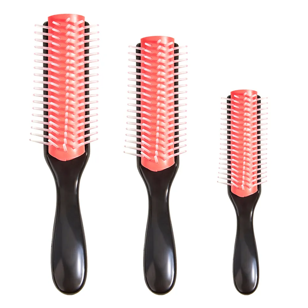 Comfortable Massage shaping and polishing the hair Durable and Portable 9-Row Cushion Nylon Bristle And Travel Brush