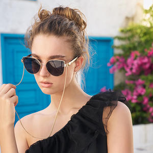 Lunettes de soleil œil-de-chat DG-2009 pour femmes, protection UV400, monture dorée, gris rose, style Instagram - Product Image 1