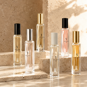 Yark Factory Long Square <b>Mini</b> Empty Glass Perfume <b>Bottle</b> 13 Screw Crimp Cap 15ml Luxury Perfume <b>Bottle</b> with Box Packaging - Product Image 1