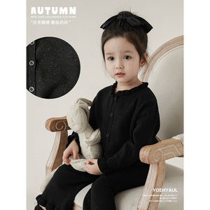 طقم ملابس أطفال YOEHYAUL صوف محبوك للفتيات الصغيرات - قطعتين - Product Image 3