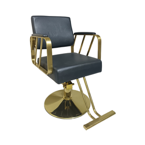 Poltrona Moderna per Salone Nera e Oro, Sedie da Parrucchiere per Stazione di Lavoro Femminile - Product Image 5