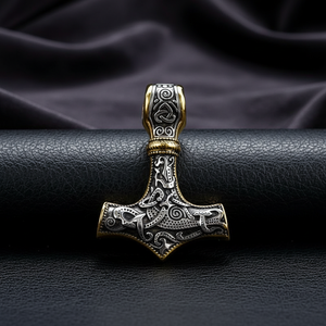 จี้ห้อยคอ Yunnique สแตนเลส 316L รูปหัวหมาป่า ประดับทอง กันน้ำ สไตล์วินเทจ ป้องกันอาการแพ้ ทนทาน ของขวัญสำหรับผู้ชาย - Product Image 1